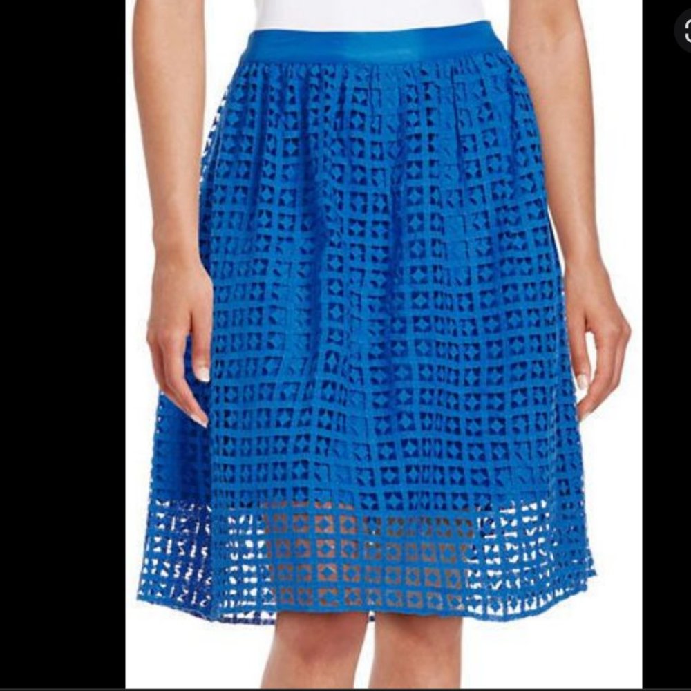 kensie blue crochet a line skirt